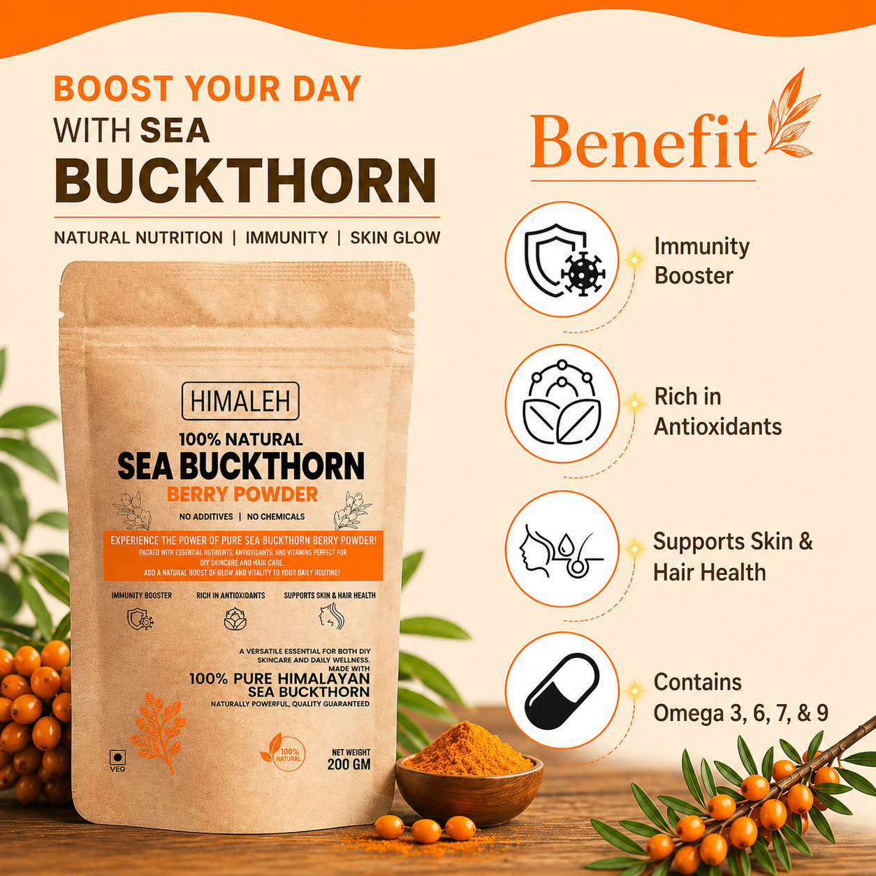 Himaleh Seabuckthorn Berries Powder 200g